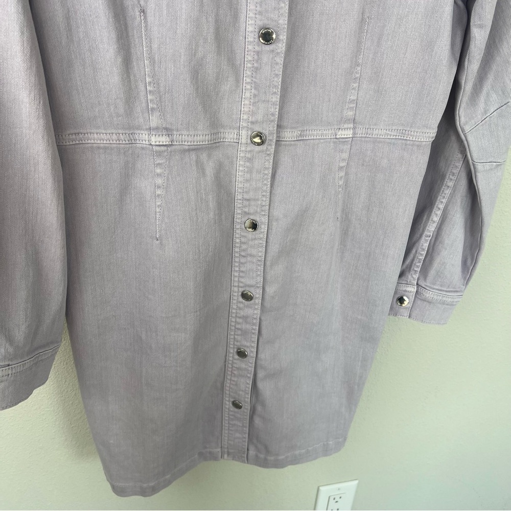 NWOT SAMSOE SAMSOE Bertha Denim Shirt Dress Lilac Purple Casual Women’s Large - Picture 5 of 14